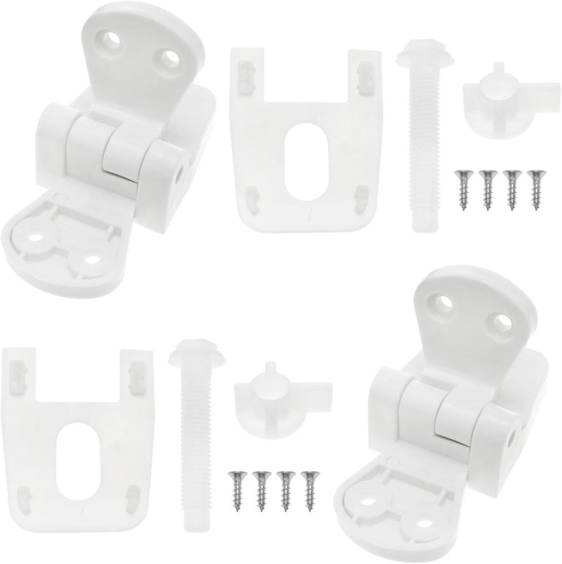 Dsjnf White Plastic Toilet Seat Hinge Bolt Nut Toilets Seat Tightening Kit For Toilet Seat Cover Replacement And Repair 1Set - Image 1